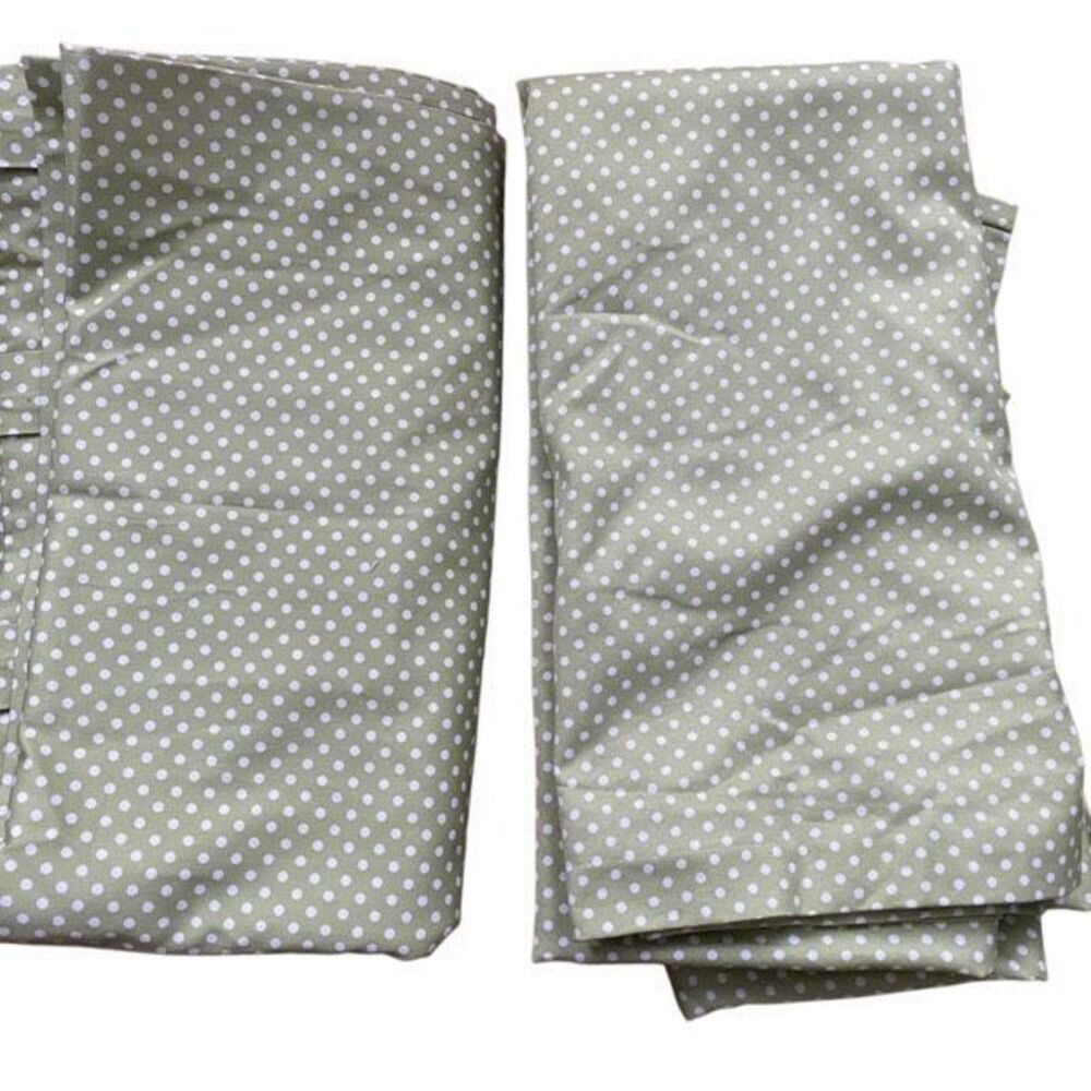 Pottery Barn Kids Green & White Polka Dot Blackout Curtains Toddler 44"x 88” set